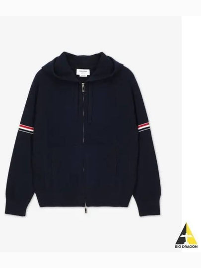 Armband Cashmere Zip-Up Hoodie Navy - THOM BROWNE - BALAAN 2