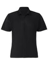 Basic Short Sleeve Polo Shirt Black - ISSEY MIYAKE - BALAAN 2