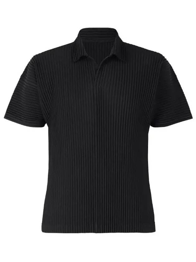 Basic Short Sleeve Polo Shirt Black - ISSEY MIYAKE - BALAAN 2