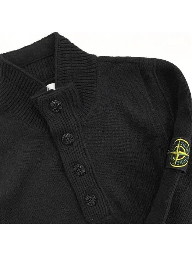 Wappen Patch Button Knit Top Black - STONE ISLAND - BALAAN 7