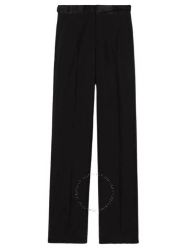 Burberry Ladies Black Lottie Asian Fit Silk Trimmed Wool Tailored Trousers Brand Size 4 US Size 2 - BURBERRY - BALAAN 1