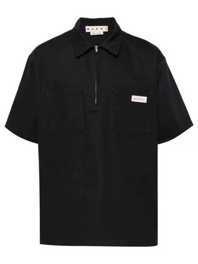 Workwear Gabardine Polo Shirt Granite - MARNI - BALAAN 2