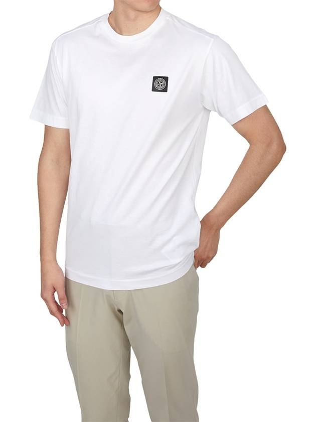 Logo Patch Short Sleeve T-Shirt White - STONE ISLAND - BALAAN 5