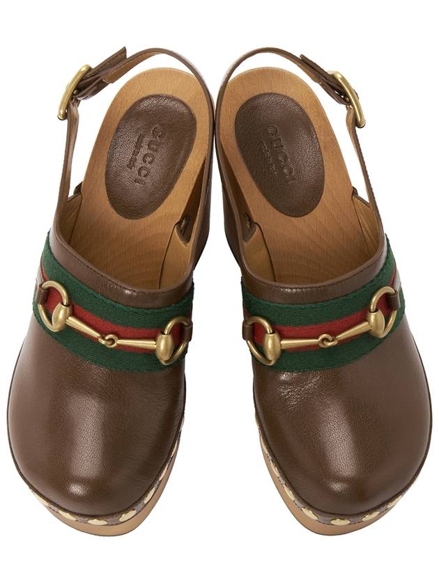 Horsebit Sandals Heel Brown - GUCCI - BALAAN 3