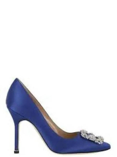 Hangissi Satin Pumps Heel Blue - MANOLO BLAHNIK - BALAAN 2