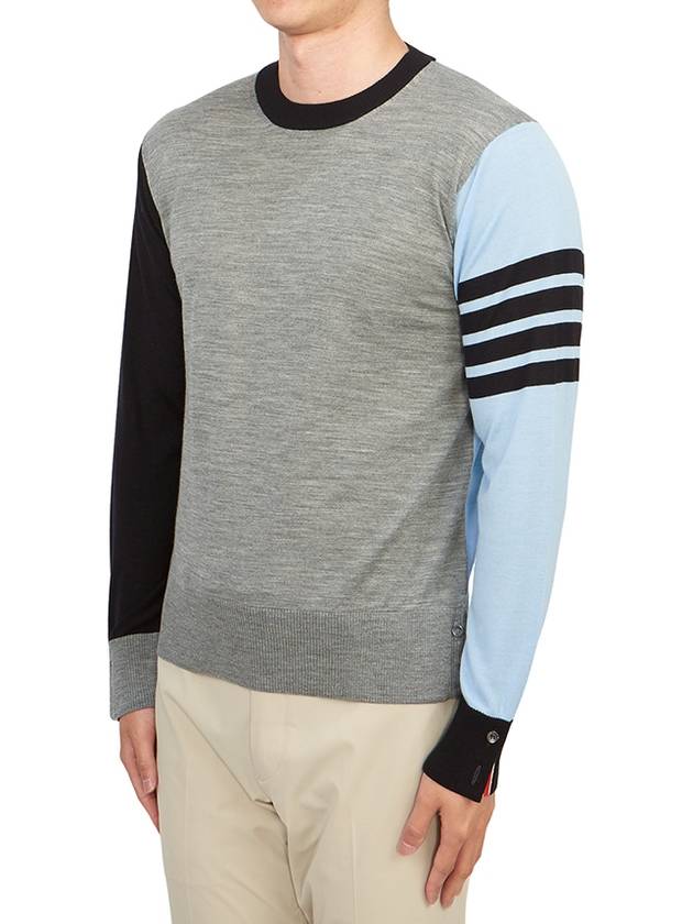 Classic 4 Bar Merino Wool Knit Top Grey - THOM BROWNE - BALAAN 3