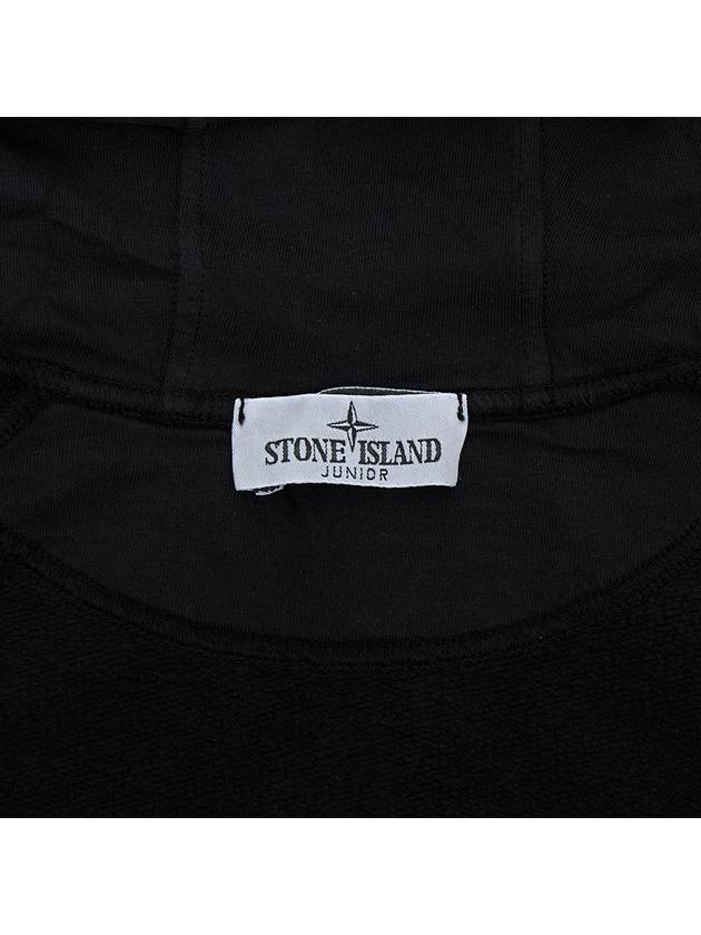 Kids Wappen Patch Zip-Up Hoodie Black - STONE ISLAND - BALAAN 9