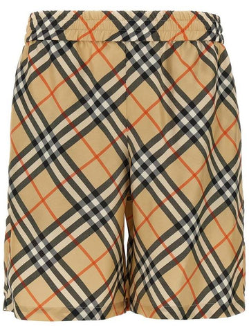 Burberry Check Silk Bermuda Shorts - BURBERRY - BALAAN 1