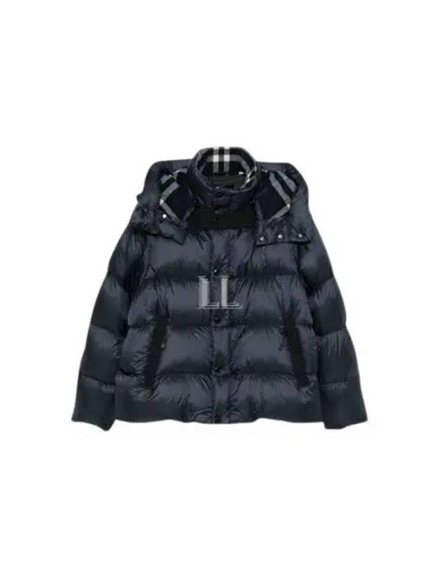 Hooded Nylon Down Padding Navy - BURBERRY - BALAAN 2