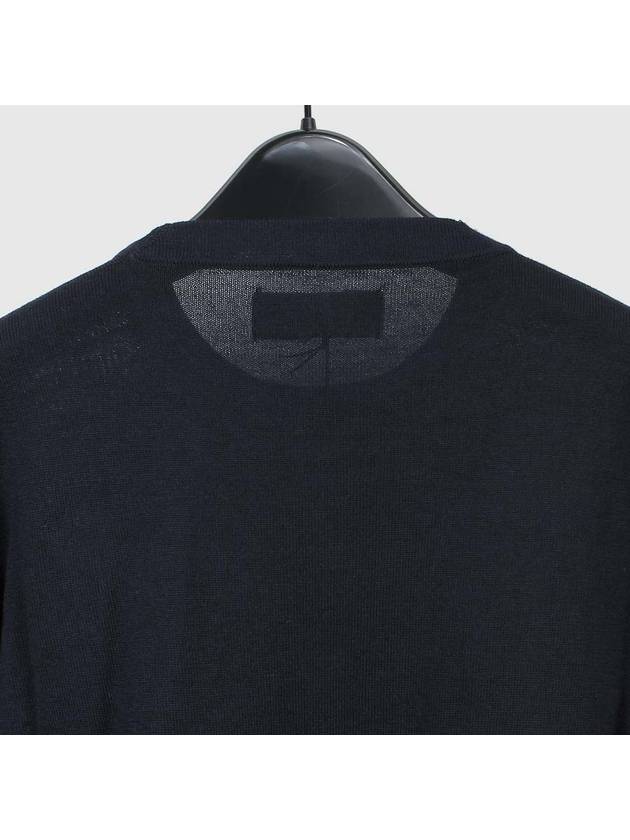 Light Wool Crewneck Knit Top Dark Navy - STONE ISLAND - BALAAN 6