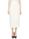 Women's Cotton Long A-Line Skirt White - GUCCI - BALAAN 2