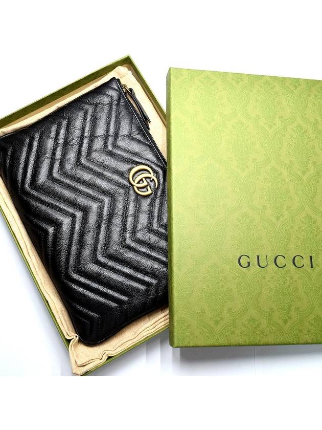 GG Marmont Leather Pouch Bag Black - GUCCI - BALAAN 8