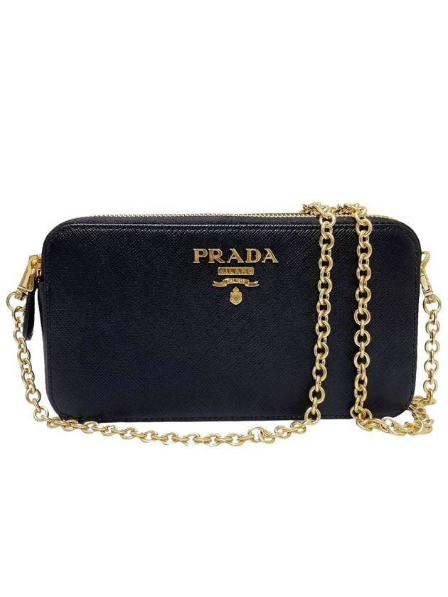 Women s 1DH010 Saffiano gold lettering logo chain shoulder bag - PRADA - BALAAN 1