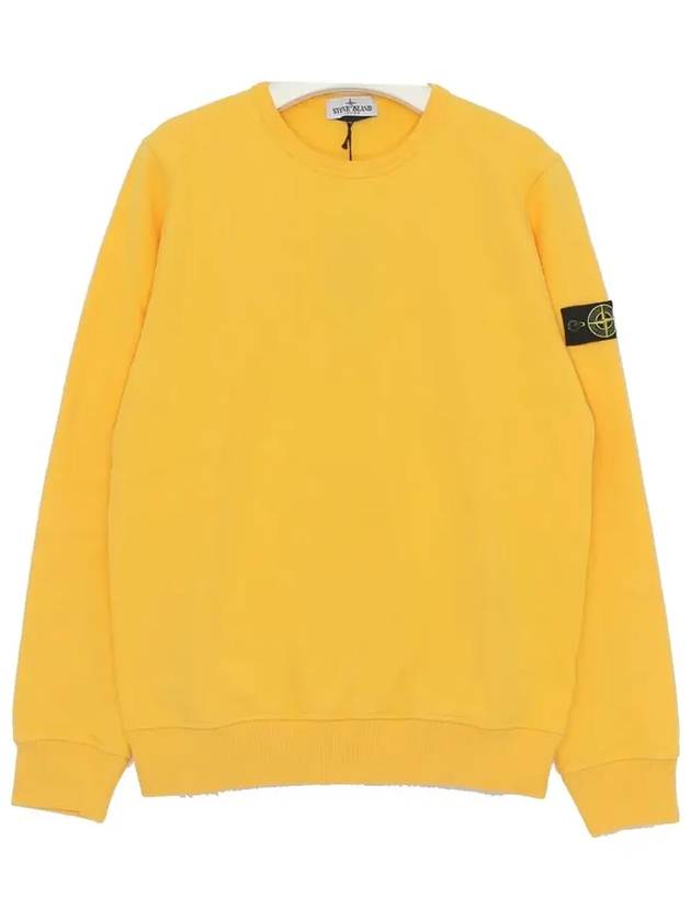 Kids Wappen Patch Organic Cotton Fleece Sweatshirt Yellow - STONE ISLAND - BALAAN 3