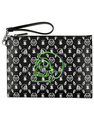 Skull Monogram Clutch Bag Black - PHILIPP PLEIN - BALAAN 1