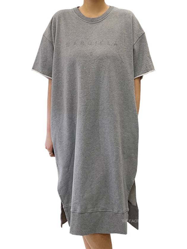 Embroidered Logo Signature Stitch Mini Dress Grey - MAISON MARGIELA - BALAAN 2