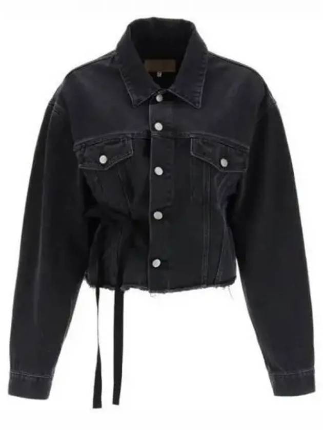 SS24 MM6 Margiela Frayed Hem Denim Jacket Black - MAISON MARGIELA - BALAAN 2