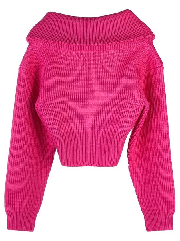 Risoul zipper crop knit top pink - JACQUEMUS - BALAAN.