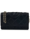 Fleming Soft Chain Long Wallet Bag Black - TORY BURCH - BALAAN 2