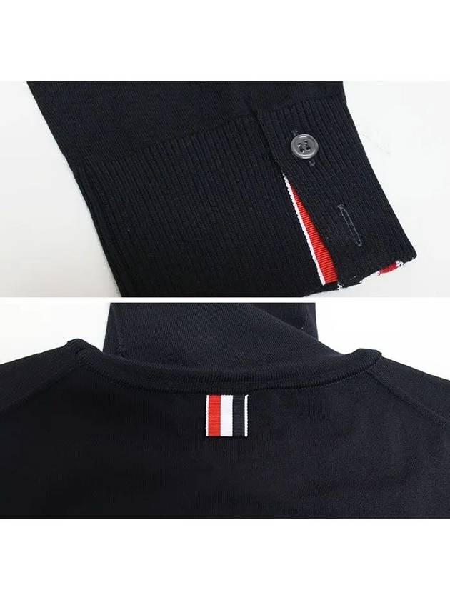 Striped Fine Merino Jersey Turtleneck Navy - THOM BROWNE - BALAAN 7