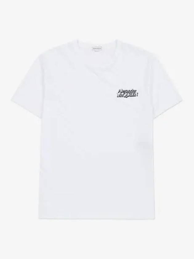 Men's Logo Embroidery Short Sleeve T-Shirt White - ALEXANDER MCQUEEN - BALAAN 2