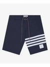 Embroidered Drawstring Cotton Shorts Navy - THOM BROWNE - BALAAN 2