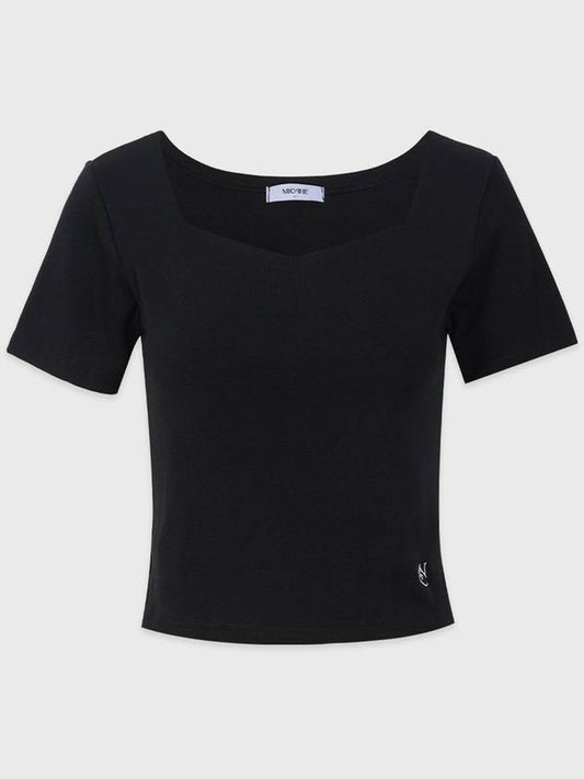 Lily Heart Neck Short Sleeve T-Shirt - MICANE - BALAAN 1