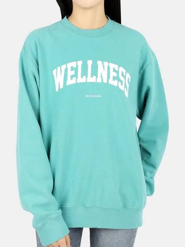 Women's Wellness Sweatshirt Blue Green WELLNESS IVY CREWNECK FADED TEAL WHITE - SPORTY & RICH - BALAAN 1