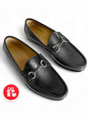 Horsesbit Nestor Grain Leather Loafers Black - GUCCI - BALAAN 8