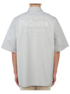 Graffiti Print Vacation Short Sleeve Shirt Grey - ALEXANDER MCQUEEN - BALAAN 5