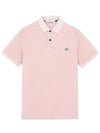 Logo Patch Washing Polo Shirt Pink - STONE ISLAND - BALAAN 2