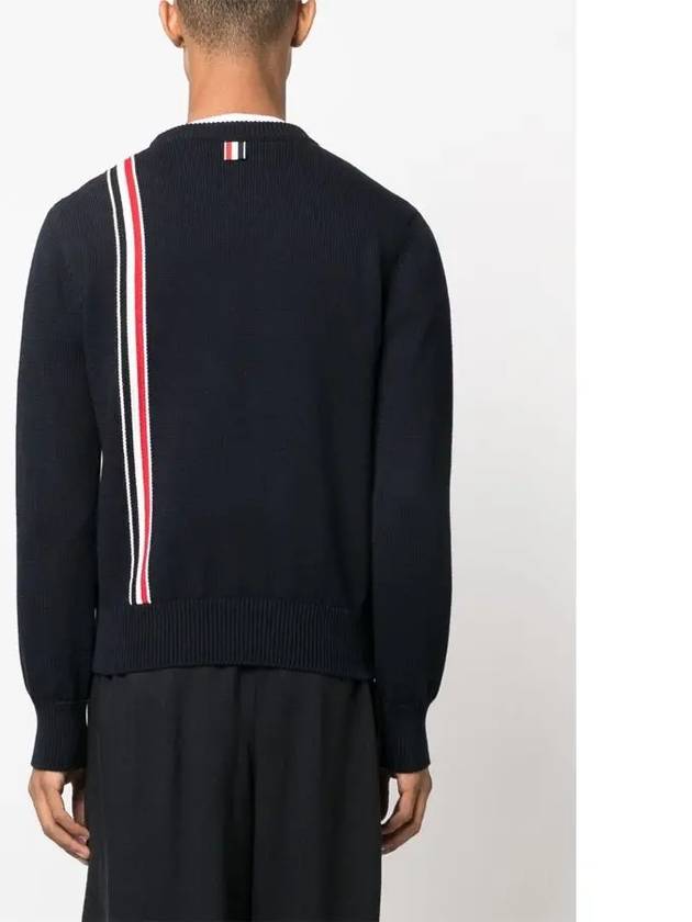 RWB Striped Intarsia Cotton Knit Top Navy - THOM BROWNE - BALAAN 6