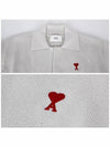 Small Heart Long Sleeve Polo Shirt White - AMI - BALAAN 6