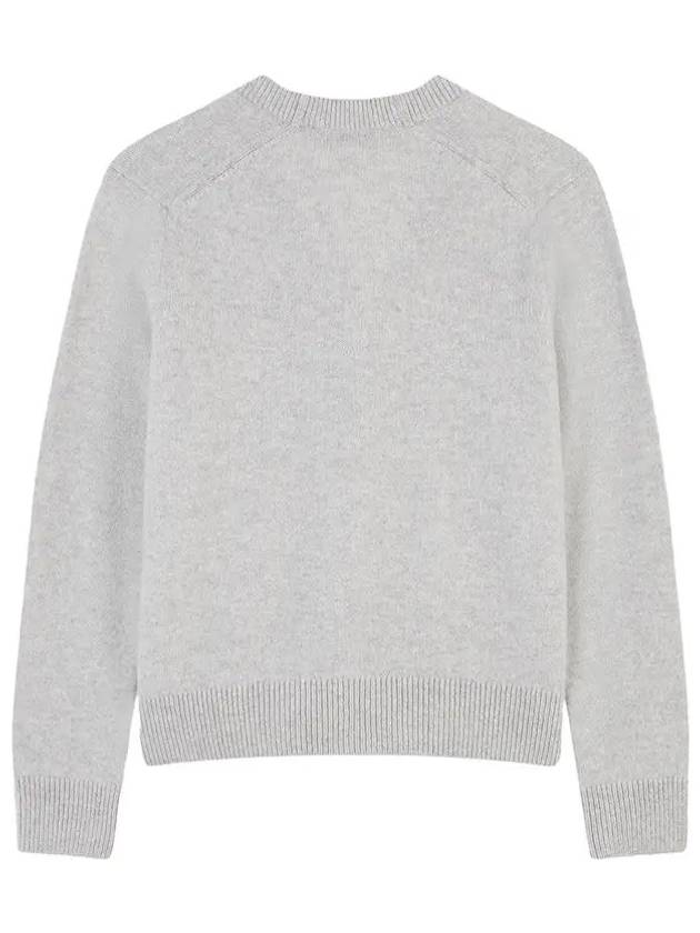 Baby Fox Patch Boxy Cardigan Light Grey Melange - MAISON KITSUNE - BALAAN 3