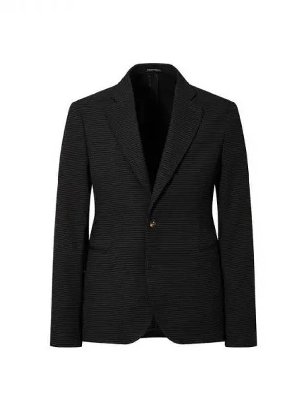 Men s Wool Blend Textured Single Jacket Black 270141 - EMPORIO ARMANI - BALAAN 1