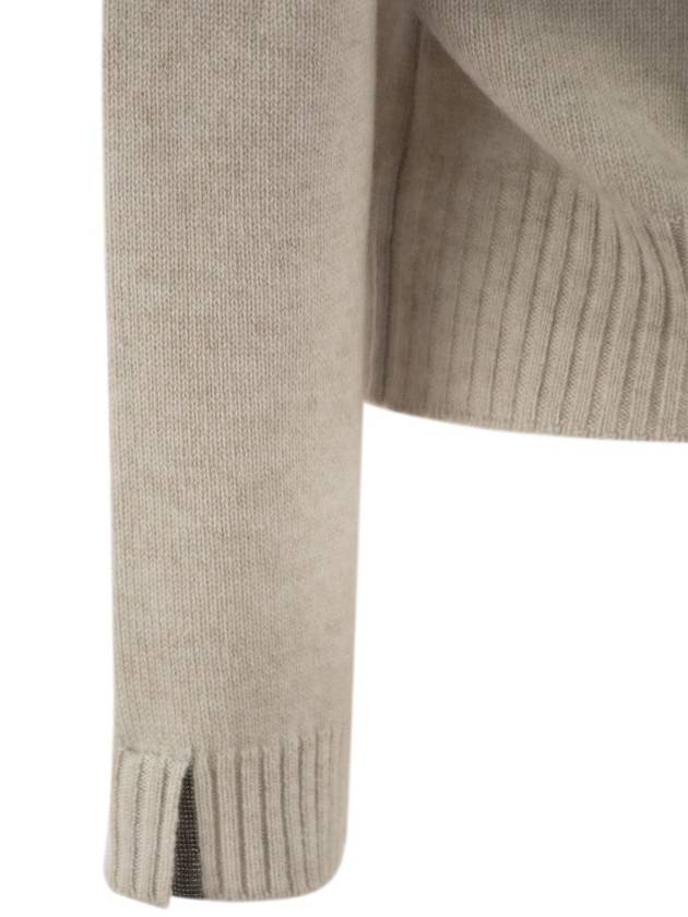 Shiny cuff detail knit jumper M12722300P_C9610 - BRUNELLO CUCINELLI - BALAAN 5