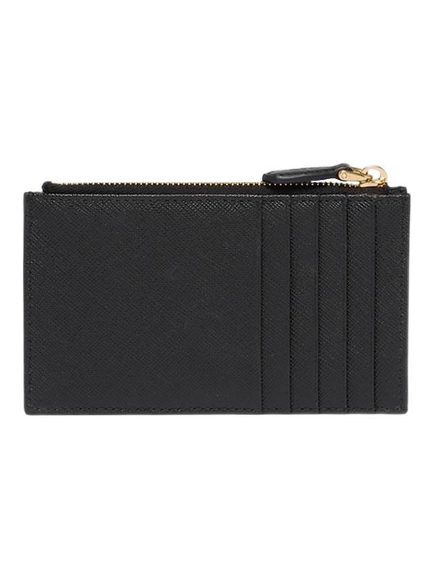 Saffiano Leather Card Wallet Black Silver - PRADA - BALAAN 5