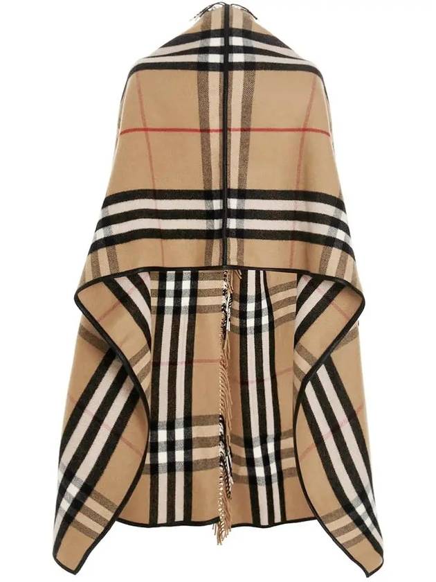 ExaGGerated Check Wool Cashmere Cape Archive Beig - BURBERRY - BALAAN 4