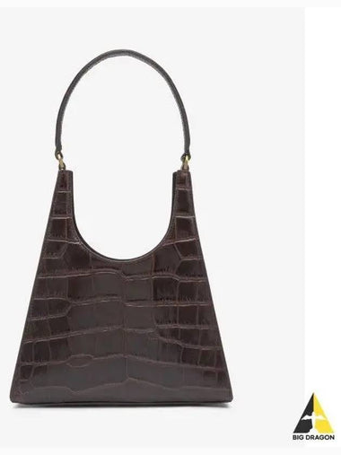 Ray Crocodile Embossed Tote Bag Brown 129125BRN - STAUD - BALAAN 1