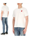 Play Men's Small Double Red Heart Wappen Short Sleeve T-Shirt P1 T288 2 White - COMME DES GARCONS - BALAAN 2