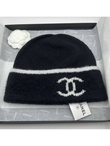 CC logo beanie crochet cashmere black - CHANEL - BALAAN 1