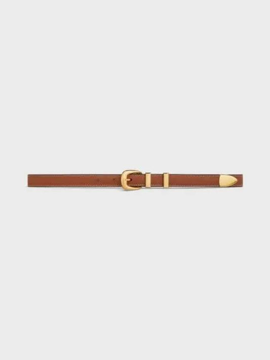 Women's Small Western Natural Calfskin Belt Tan - CELINE - BALAAN 2