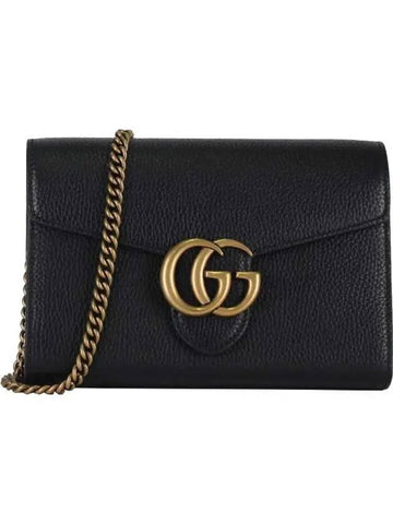 GG Marmont Chain Mini Cross Bag Black - GUCCI - BALAAN.