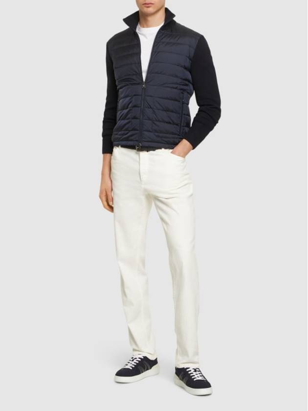 Padded wool cardigan navy blue - MONCLER - BALAAN 3