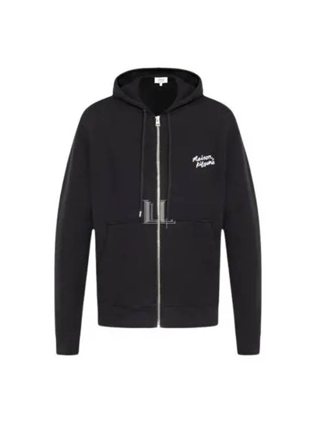 Handwriting Comfort Zip Up Hooodie Black - MAISON KITSUNE - BALAAN 2