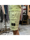 Men's OLD Treatment Logo Patch Cargo Bermuda Shorts Light Green - STONE ISLAND - BALAAN 5