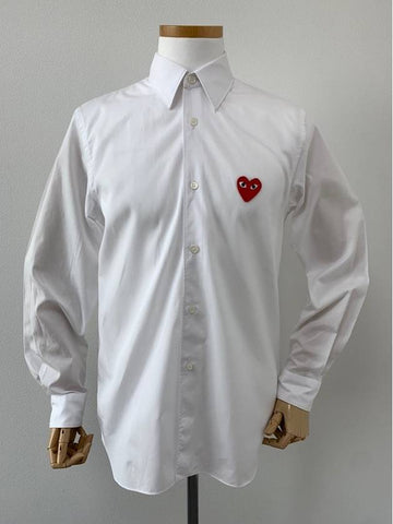 Men s White Shirt Red Waffen - COMME DES GARCONS - BALAAN 1