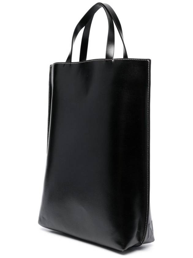 Banner Logo Embossed Tote Bag Black - GANNI - BALAAN 3