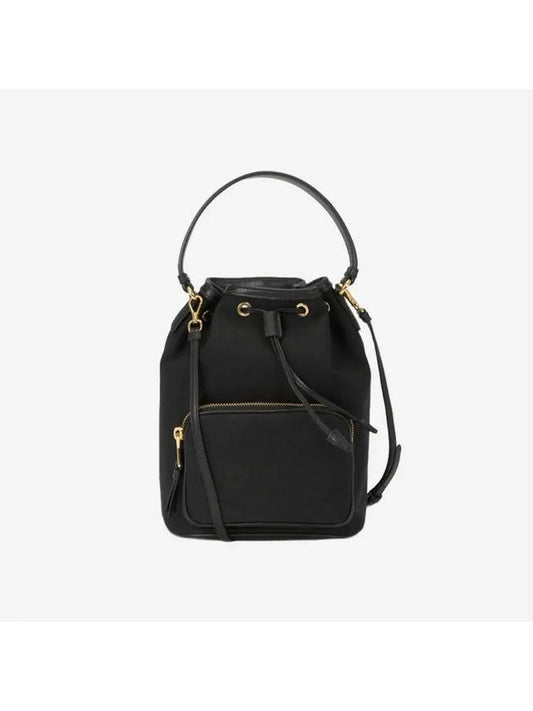 Logo Jacquard Lettering Bucket Bag Black - PRADA - BALAAN 2