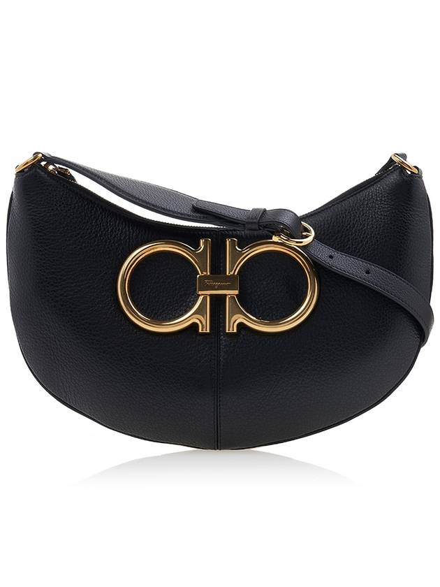 Maxi Gancini Shoulder Bag Black - SALVATORE FERRAGAMO - BALAAN 2